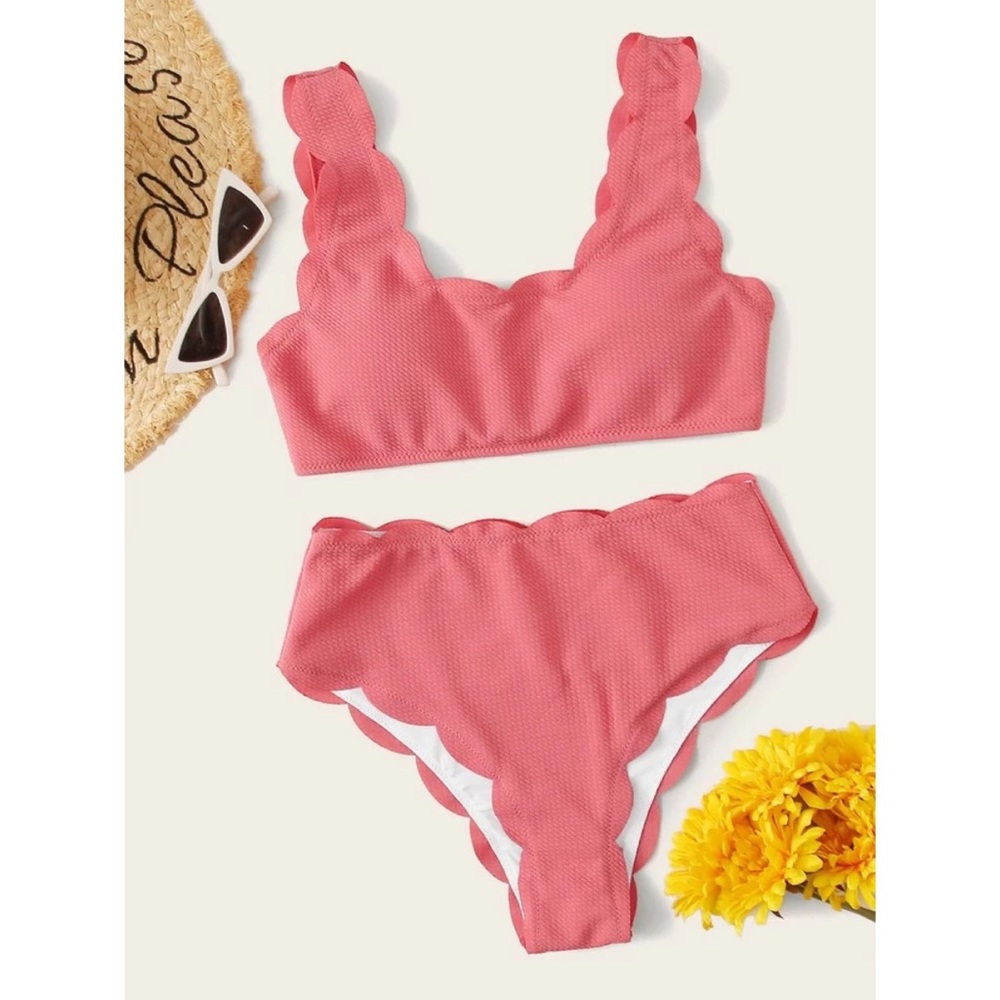 Blue Shein Scalloped Bikini